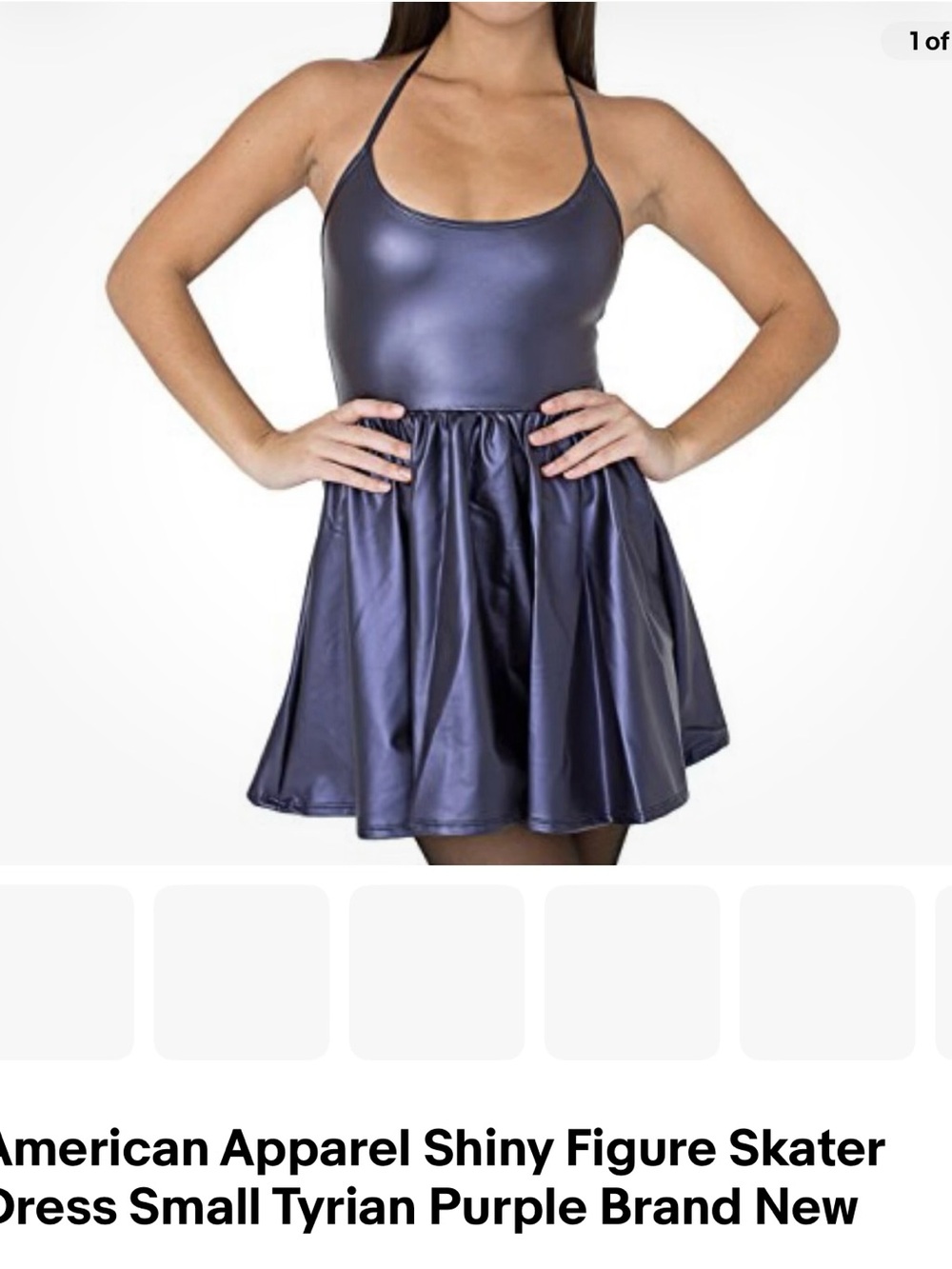 American Apparel Shiny Tyrian Purple Skater Skirt nwt